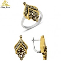 Gümüş Otantik Taşlı Set